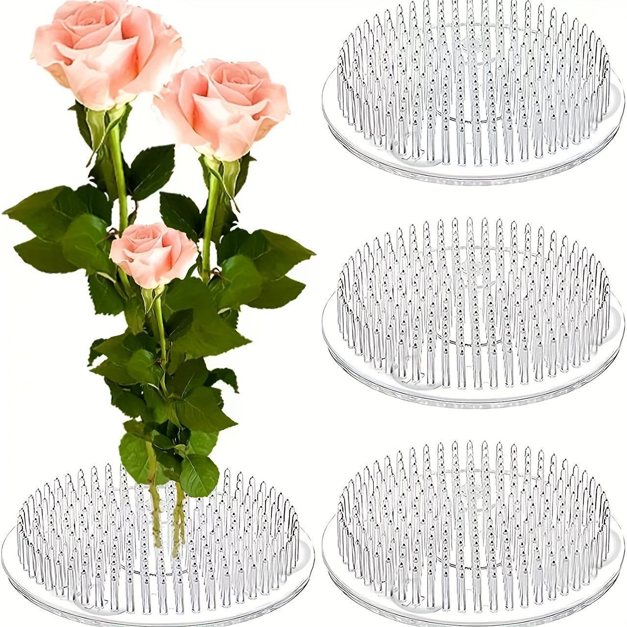 Florist Supply Bulk - Ronde Ikebana-stemhouder met zuignap, transparante bloemstukbasis,