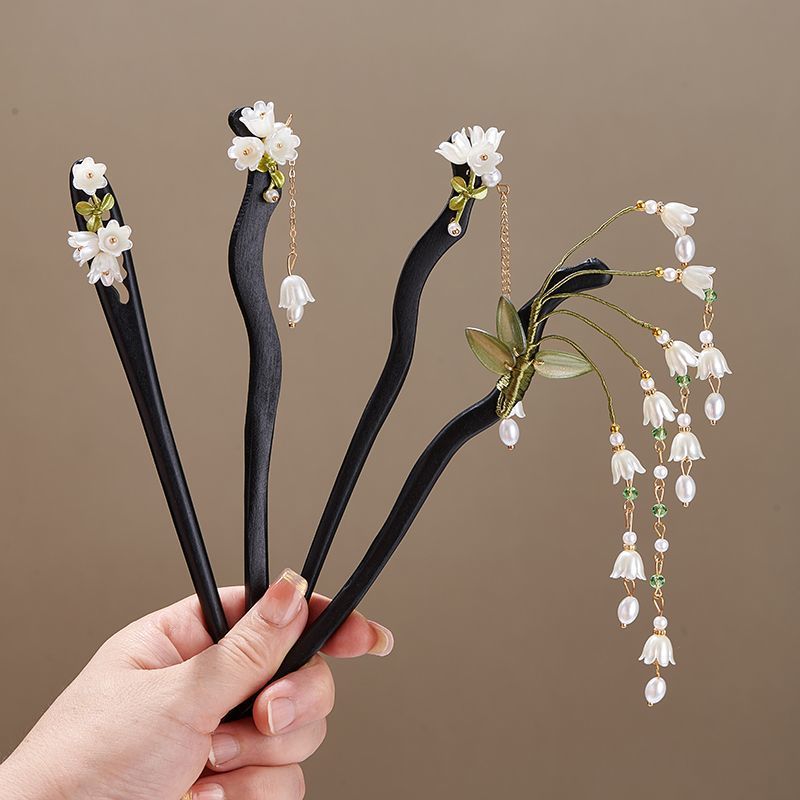 Supply Florist - Houten bloem haarspeld Vintage Convallaria Majalis
